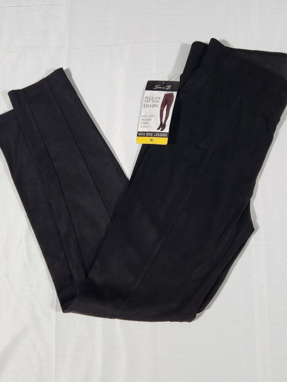 Seven7 Women's Medium Black High Rise Legging Pull On Faux Suede